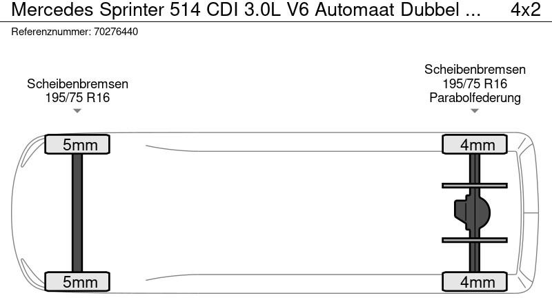 Товарно комбе Mercedes-Benz Sprinter 514 CDI 3.0L V6 Automaat Dubbel Cabine L2H2 Dubbellucht 3,5t Trekhaak Camera Airco Cruise Doka Mixto L2 8m3 Airco Dubbel cabine: слика 21