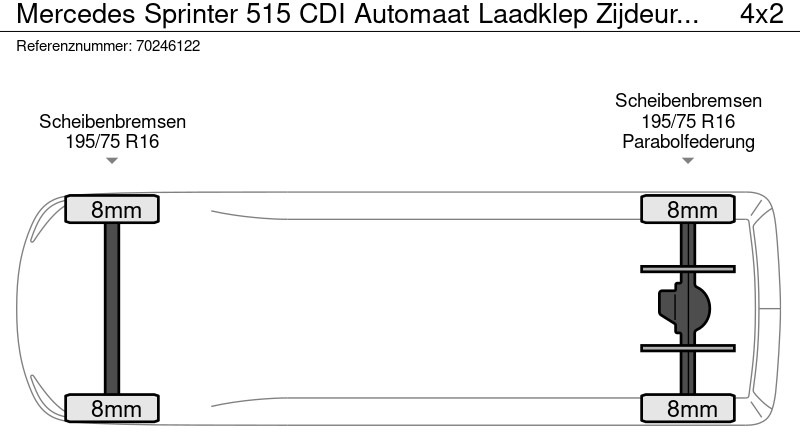 Нов Комбе фургон Mercedes-Benz Sprinter 515 CDI Automaat Laadklep Zijdeur Dubbellucht Bakwagen MBUX Airco Cruise MBUX Koffer Meubelbak 21m3 Airco Cruise control: слика 20