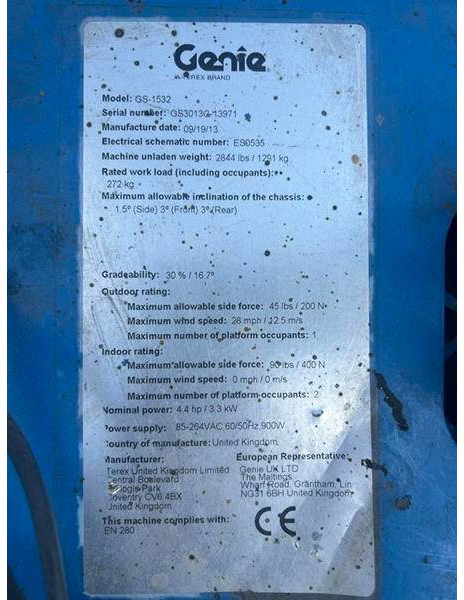 Кревач ножица Genie GS1532 elektro 6m (1798): слика 13