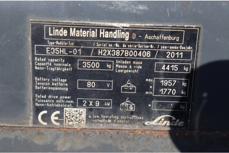 Електричен вилушкар Linde E35HL-01: слика 11